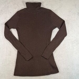 Peruvian Collection 100 Pima Cotton‎ Knit Cardigan Sweater Brown Women's